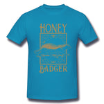 Mens Novelty T-Shirt Honey Badger Style Round Neck Short Sleeves Shirt