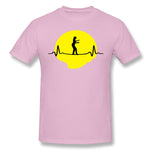 Men's Casual T-shirt Slacklining Heartbeat - Woman Comfy Crew Neck Short Sleeves Blouse Tops