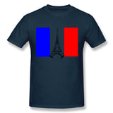 Men's Graphic T Shirt Eiffel Tower France Flag Tower Cool O-Neck Short Sleeves Tees