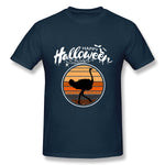 Men's Graphic T Shirt Funny Happy Halloween Beautiful Ostrich Comfy Crew Neck Short Sleeves Shirt