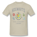 Cotton T Shirt for Men Hogwarts Cool O-Neck Short Sleeves Tees