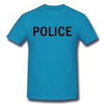 Cotton T Shirt for Men POLICE Comfortable Crew Neck Short Sleeves Blouse Tops