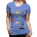 Women’s T-shirt Pluies Dalek Sexy Round Neck Short Sleeve Shirts