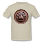 Mens Novelty T-Shirt Lion Head Antiquity Sculpture Art Isolate Comfortable O-Neck Short Sleeves Blouse Tops