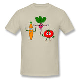 Mens Novelty T-Shirt Vegetable Gear - Three Cool Vegetables Comfortable Round Neck Short Sleeves Tee