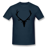 Cotton T Shirt for Men Antlers Style Crew Neck Short Sleeves Blouse Tops