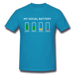 Men's Casual T-shirt Social Battery Dying For This Introvert Cool O-Neck Short Sleeves Shirt