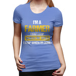 Womens Graphic T-Shirt Farmer Farmer Farm Farm Harvest Farm Gift Soft O-Neck Short Sleeve Shirts