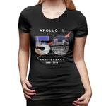 Women’s Cotton T Shirt Astronaut Moon Landing 50th Summer O-Neck Short Sleeve Tee