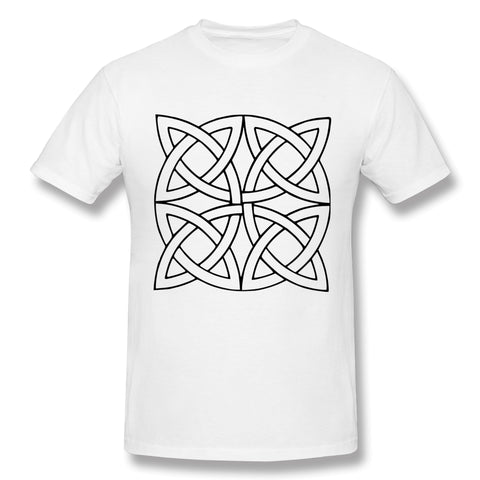 Men's Casual T-shirt Celtic Knot Irish Scottish Style O-Neck Short Sleeves Tees