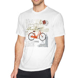 Mens Novelty T-Shirt Vintage Bicycle With Postmark Stamp Cool Crew Neck Short Sleeves Tee