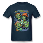 Mens Novelty T-Shirt Cheech And Chong Zombies Style O-Neck Short Sleeves Tee