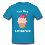 Cotton T Shirt for Men Get Soft Served Ice Cream Pun New Comfortable O-Neck Short Sleeves Blouse Tops