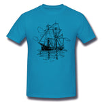 Men's Graphic T Shirt Vectors Ship Transportation Sailing Comfy Round Neck Short Sleeves Tees