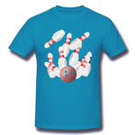 Men's Casual T-shirt Ten Pin Bowling Cool O-Neck Short Sleeves Tees