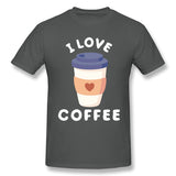 Men's Graphic T Shirt Great I Love Coffee Cute New Comfortable O-Neck Short Sleeves Tee