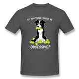 Mens Novelty T-Shirt Border Collie Tennis Comfy Crew Neck Short Sleeves Tee