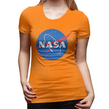 Novelty T Shirt for Women NASA Logo Comfy Crew Neck Short Sleeve Tee