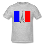 Men's Graphic T Shirt Eiffel Tower France Flag Tower Cool O-Neck Short Sleeves Tees