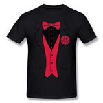 Mens Novelty T-Shirt Tuxedo Comfy Round Neck Short Sleeves Tee