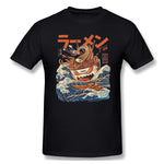 Men's Graphic T Shirt Great Ramen Off Kanagawa Cool Round Neck Short Sleeves Tee