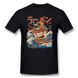 Men's Graphic T Shirt Great Ramen Off Kanagawa Cool Round Neck Short Sleeves Tee