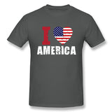 Men's Graphic T Shirt Love America Style O-Neck Short Sleeves Blouse Tops