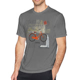 Mens Novelty T-Shirt Vintage Bicycle With Postmark Stamp Cool Crew Neck Short Sleeves Tee