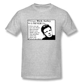 Men's Casual T-shirt Things Rick Astley Will Never Do Cool O-Neck Short Sleeves Shirt