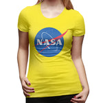 Novelty T Shirt for Women NASA Logo Comfy Crew Neck Short Sleeve Tee