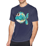 Men's Casual T-shirt Pufferfish Deep Creature Under Sea Comfortable O-Neck Short Sleeves Tees