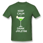 Mens Novelty T-Shirt Drink Appletini Breathable Round Neck Short Sleeves Tee