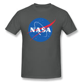 Cotton T Shirt for Men NASA Logo Breathable Crew Neck Short Sleeves Tees