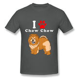 Mens Novelty T-Shirt I Love Chow Chow Comfy Crew Neck Short Sleeves Tees