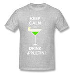 Mens Novelty T-Shirt Drink Appletini Breathable Round Neck Short Sleeves Tee