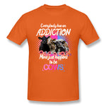 Men's Casual T-shirt Everybody Has An Addiction Mine Just Happens To Be Cows For Dark Style Crew Neck Short Sleeves Tees