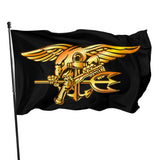 Fly Breeze 3 X 5 Ft Flag Navy Seal Trident Polyester UV Fade Resistant for Party