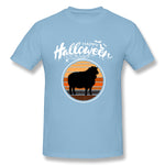 Men's Graphic T Shirt Funny Happy Hallloween Beautiful Sheep Breathable O-Neck Short Sleeves Tees