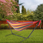 9ft Steel Pipe Hammock Set with Space Saving Steel Stand for Backyard Patio Indoor Outdoor