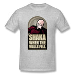 Cotton T Shirt for Men Shaka, When The Walls Fell Comfortable Round Neck Short Sleeves Shirt