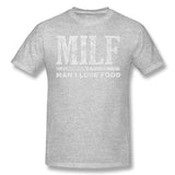 Men's Graphic T Shirt Milf - Man I Love Food Cool Round Neck Short Sleeves Tees