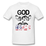 Mens Novelty T-Shirt God Guns And Trump For Light Cool Round Neck Short Sleeves Shirt