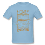 Mens Novelty T-Shirt Honey Badger Style Round Neck Short Sleeves Shirt