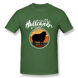 Men's Graphic T Shirt Funny Happy Hallloween Beautiful Sheep Breathable O-Neck Short Sleeves Tees