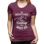 Women's Casual T-shirt The Mountains Are Calling And I Must Go Summer Round Neck Short Sleeve Shirts