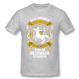 Cotton T Shirt All Men Are Created Equal But Only The Best Are Born In December Comfy O-Neck Short Sleeves Tees