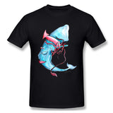 Cotton T Shirt for Men Squid Vs Whale Style Crew Neck Short Sleeves Shirt