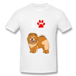 Mens Novelty T-Shirt I Love Chow Chow Comfy Crew Neck Short Sleeves Tees