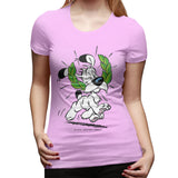 Womens Graphic T-Shirt Asterix & Obelix Dogmatix Laurel Wreath Summer Round Neck Short Sleeve Tee