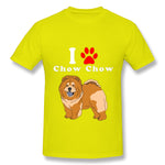 Men's Casual T-shirt I Love Chow Chow Comfy O-Neck Short Sleeves Blouse Tops